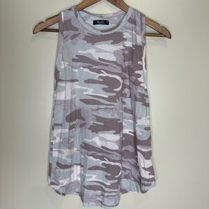 Michael Lauren Camo Racer Back High Neck Tank Top